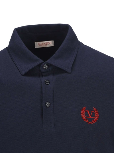 Shop Valentino T-shirt And Polo Shirt In Blue