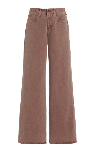 Shop Slvrlake Mica Mid-rise Wide-leg Jeans In Brown
