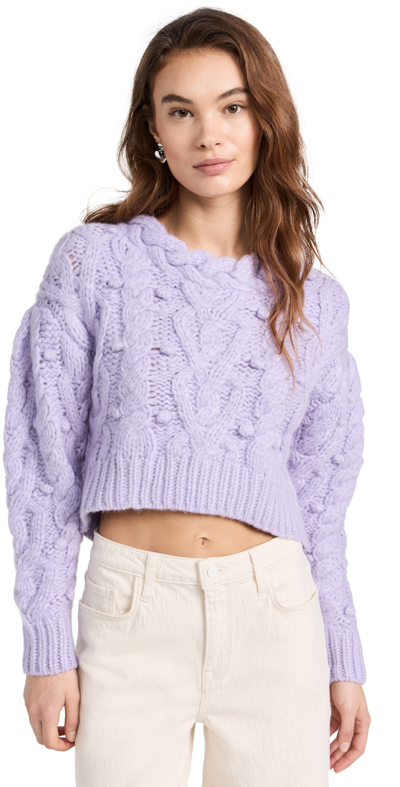 Shop Loveshackfancy Galiona Sweater Lilac Mist