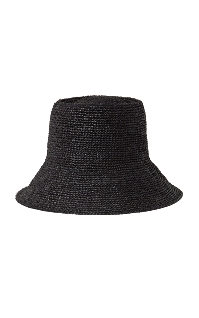 Shop Janessa Leone Felix Handwoven Raffia Bucket Hat In Black