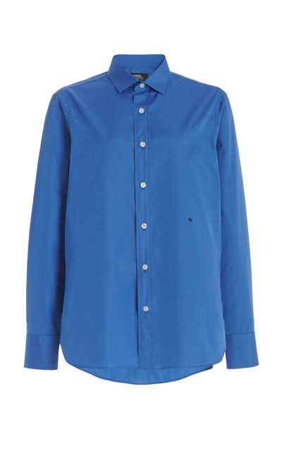 Shop Hommegirls Classic Cotton Shirt In Royal Blue