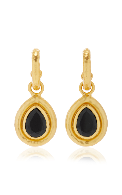Shop Valére Ines Onyx 24k Gold-plated Earrings In Black
