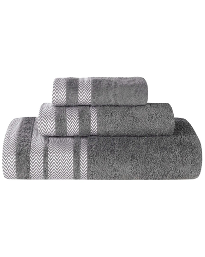 Shop Superior 3pc Zero Twist Cotton Dobby Border Plush Soft Absorbent Towel Set