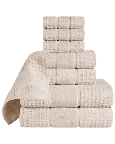 Superior 8pc Zero Twist Cotton Waffle Honeycomb Plush Soft Absorbent Towel Set