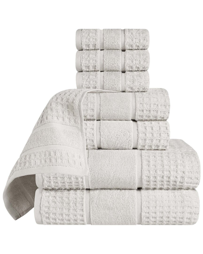 Superior 8pc Zero Twist Cotton Waffle Honeycomb Plush Soft Absorbent Towel Set