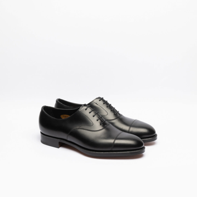 Shop Edward Green Chelsea Black Calf Oxford Shoe In Nero