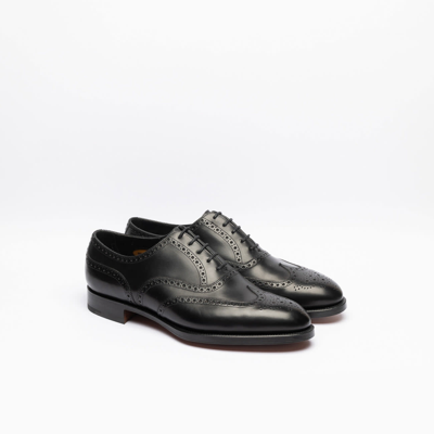Shop Edward Green Malvern Black Calf Oxford Shoe In Nero
