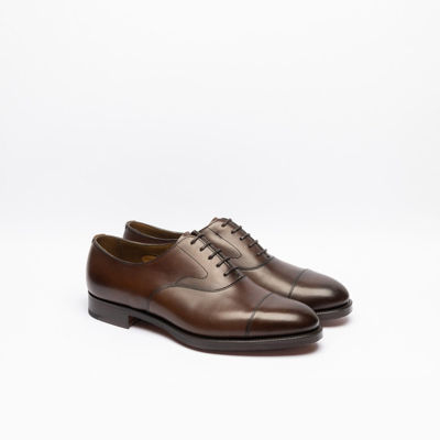 Shop Edward Green Chelsea Dark Oak Calf Oxford Shoe In Marrone