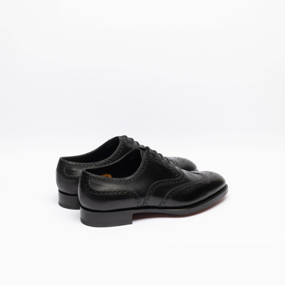 Shop Edward Green Malvern Black Calf Oxford Shoe In Nero