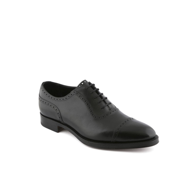 Shop Edward Green Canterbury Black Calf Oxford Shoe In Nero
