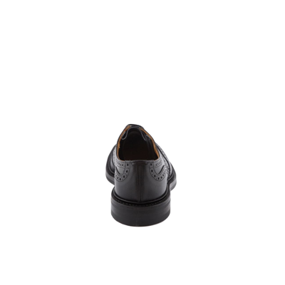 Shop Tricker's Bourton Black Box Calf Derby Shoe (dainite Sole) In Nero