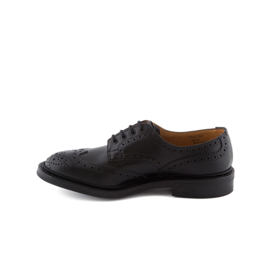 Shop Tricker's Bourton Black Box Calf Derby Shoe (dainite Sole) In Nero