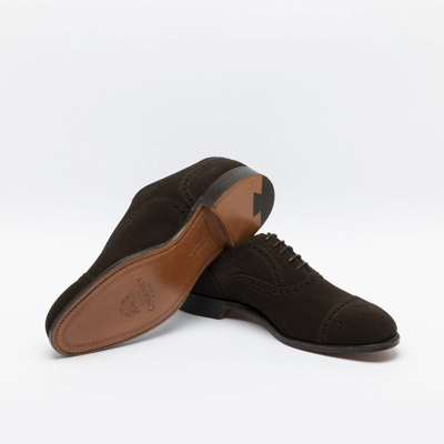 Shop Cheaney Bitter Chololate Suede Shoe In Marrone