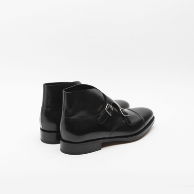 JOHN LOBB WILLIAM II BOOT BLACK CALF MONK STRAP BOOT 