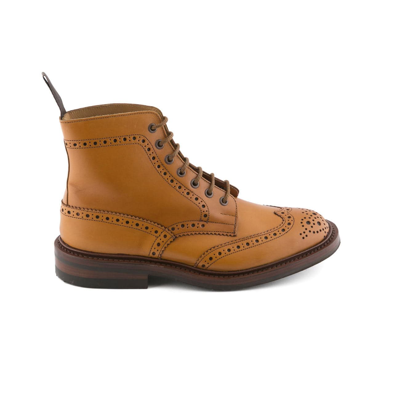 Shop Tricker's Stow Acorn Antique Calf Derby Boot In Cuoio
