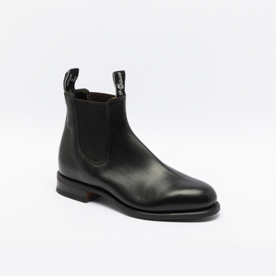Shop R.m.williams Comfort Turnout Black Yearling Leather Chelsea Boot In Nero