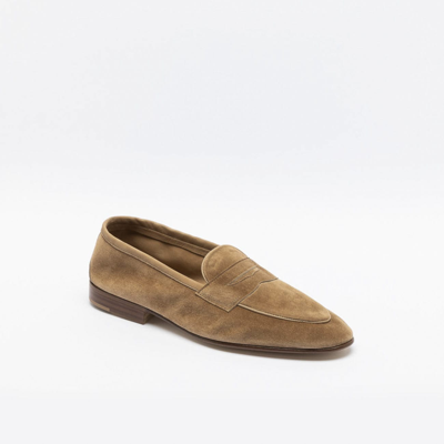 Shop Edward Green Polperro Sand Baby Calf Unlined Loafer In Sabbia