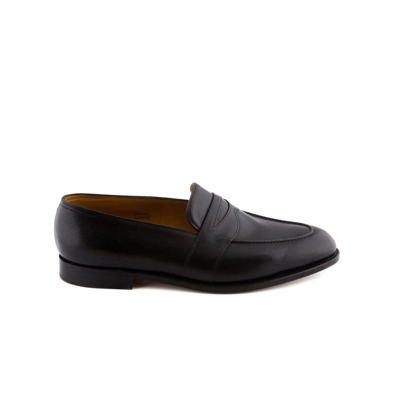 Shop John Lobb Fencote Black Calf Penny Loafer In Nero