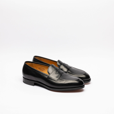 Shop Edward Green Piccadilly Black Calf Penny Loafer In Nero