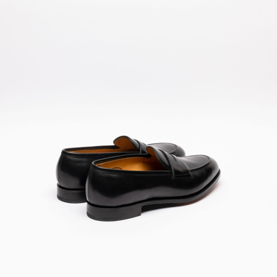 Shop Edward Green Piccadilly Black Calf Penny Loafer In Nero