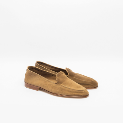 Shop Edward Green Camel Baby Calf Unlined Loafer In Sabbia