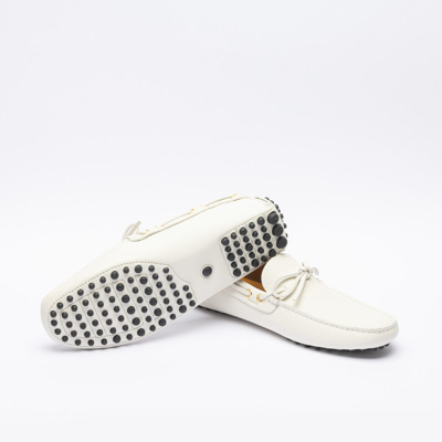 Shop Car Shoe White Grain Calf Driving Loafer In Bianco