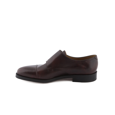 Shop John Lobb William Ii Claret Misty Calf Monk Strap Shoe In Bordeaux