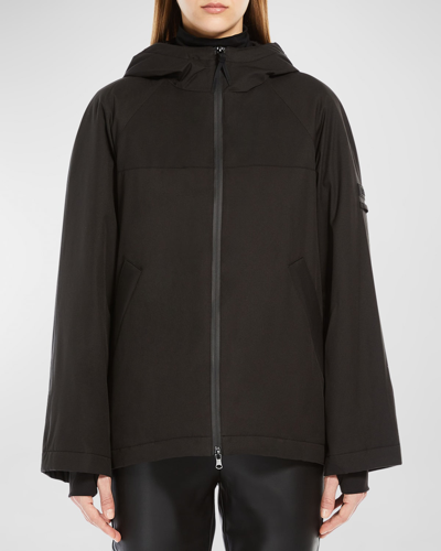 Shop Max Mara Hooded Raglan-sleeve Raincoat In Black