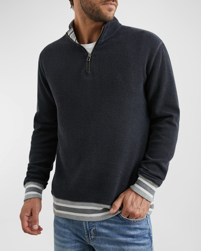 Shop Rails Men's Ward Quarter-zip Sweater In Knittany Blue