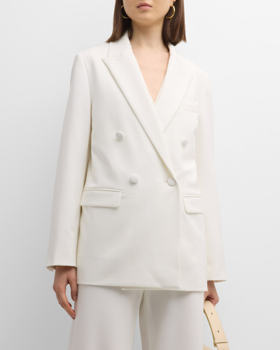 Shop Rosetta Getty Cady Double-breasted Blazer Jacket In White