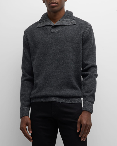Rodd & Gunn Rodd And Gunn Studholme Mockneck Pullover Sweater In Charcoal