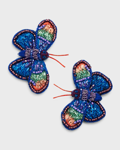 Shop Mignonne Gavigan Monique Butterfly Stud Earrings In Blues