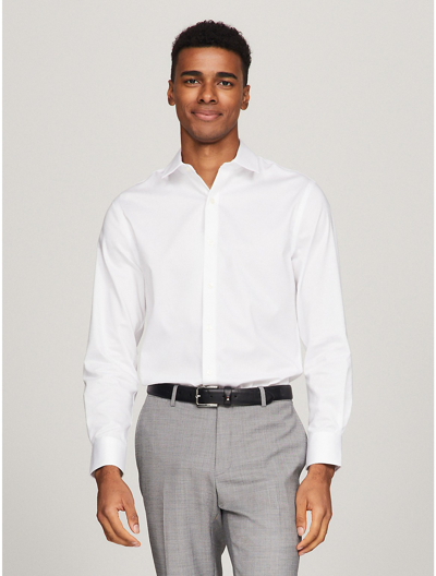 Shop Tommy Hilfiger Slim Fit Thflex Twill Shirt In White