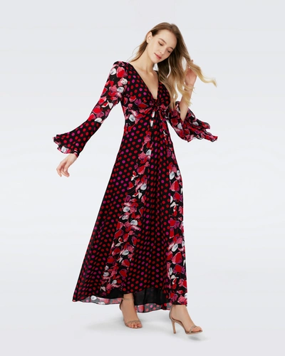 Shop Diane Von Furstenberg Dvf In Passion Petals And Magic Dot Red