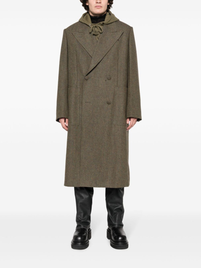 Shop Givenchy Oversized Wool Coat In Brown