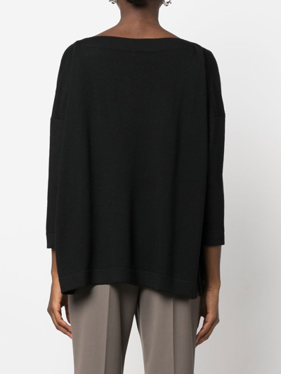 Shop Daniela Gregis Wool Boatneck Sweater In Black