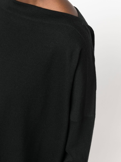 Shop Daniela Gregis Wool Boatneck Sweater In Black