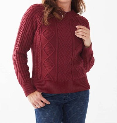 Shop Fdj A-line Cable Raglan Sweater In Cabernet In Red