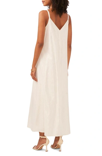 Vince Camuto Metallic Stripe Cotton Maxi Dress In New Ivory