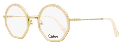 Shop Chloé Women's Round Eyeglasses Ce2143 601 Gold/rose 50mm In Multi