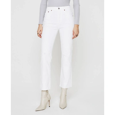 Shop Ag Kinsley Crop Flare Jeans In Authentic White Destructed In Multi