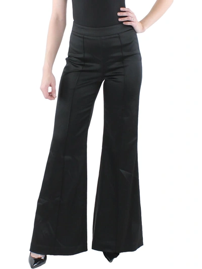 Shop Jonathan Simkhai Jordana Womens Satin High Rise Flared Pants In Black