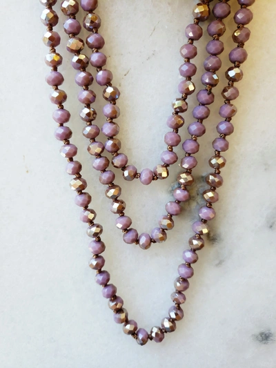 Shop A Blonde And Her Bag Taupe And Purple Crystal Beaded Necklace In Brown