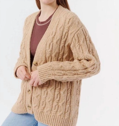 Shop Atm Anthony Thomas Melillo Multicolor Boucle Cable Cardigan In Clay In Grey