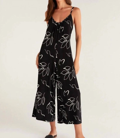 Shop Z Supply Abigail Abstract Jumpsuit In Black Abstract In Multi