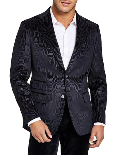 Shop Tallia Vasto Mens Velvet Slim Fit Two-button Blazer In Black