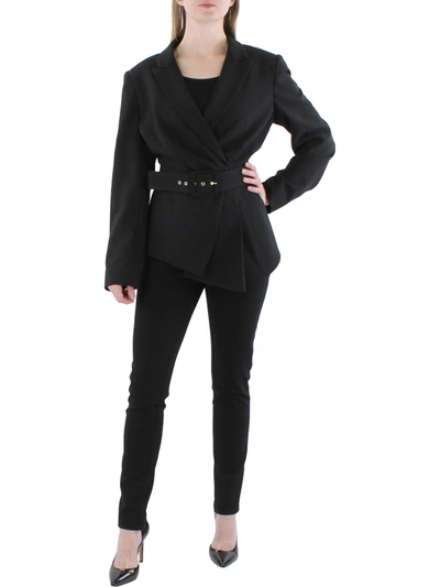 Shop Tahari Asl Womens Woven Long Sleeves Double-breasted Blazer In Black