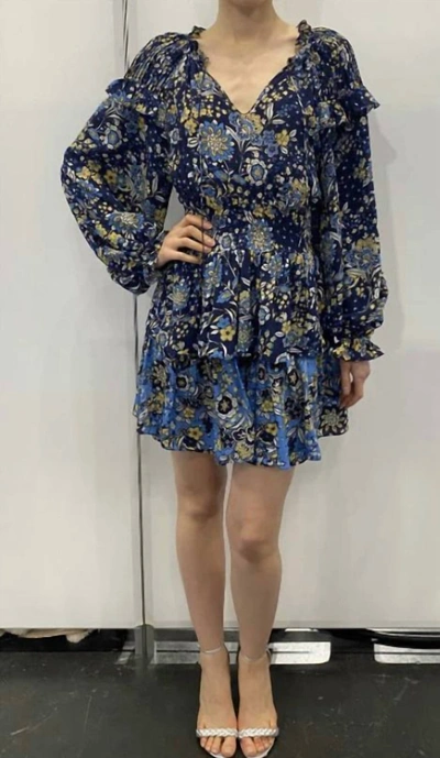 Shop Gilner Farrar Aliya Dress Blue Anemone In Multi