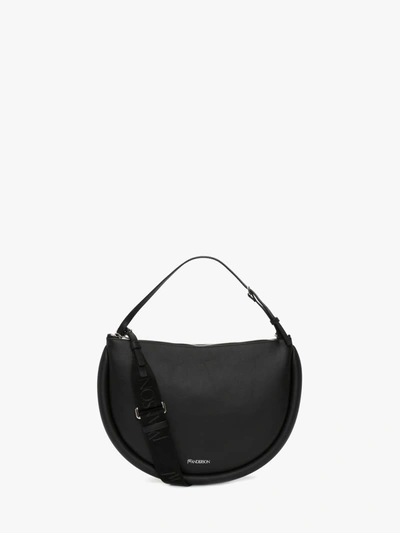 Shop Jw Anderson Medium Bumper-moon Leather Crossbody Bag In Black