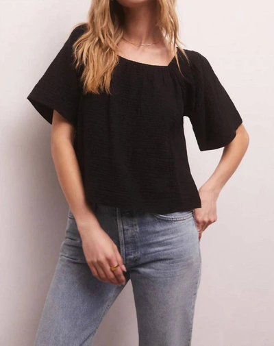 Shop Z Supply No Rules Gauze Top In Black